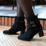 Gabor, enkellaarsjes kleur zwart, suède, chique en comfort.