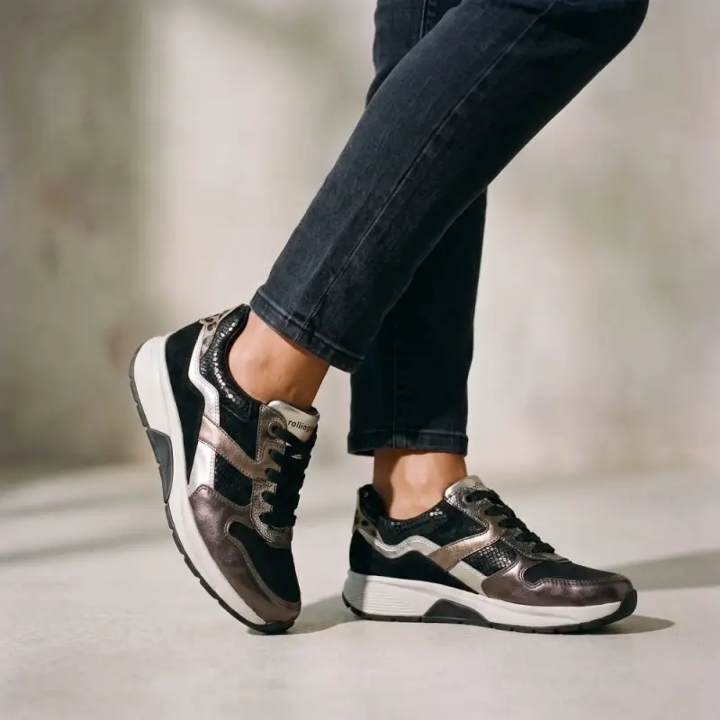 Gabor Rollingsoft Sneakers Zwart